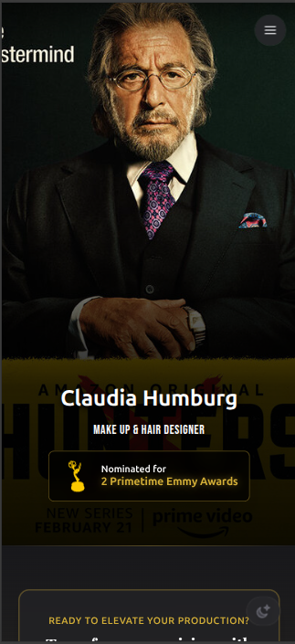 Claudia Humburg website mobile view
