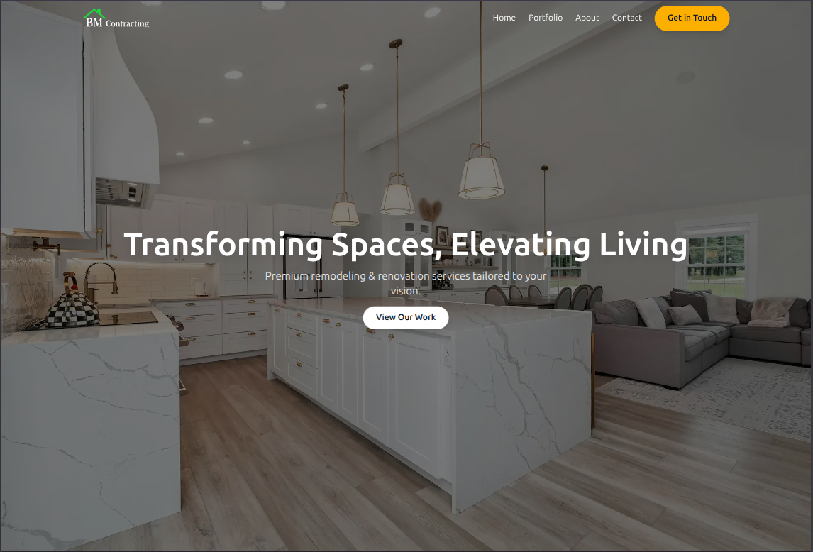 BM Contracting website